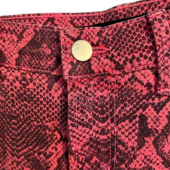 J Brand 620 Mid Rise Super Skinny Neon Pink Boa Print Size 26 - Picture 5 of 12